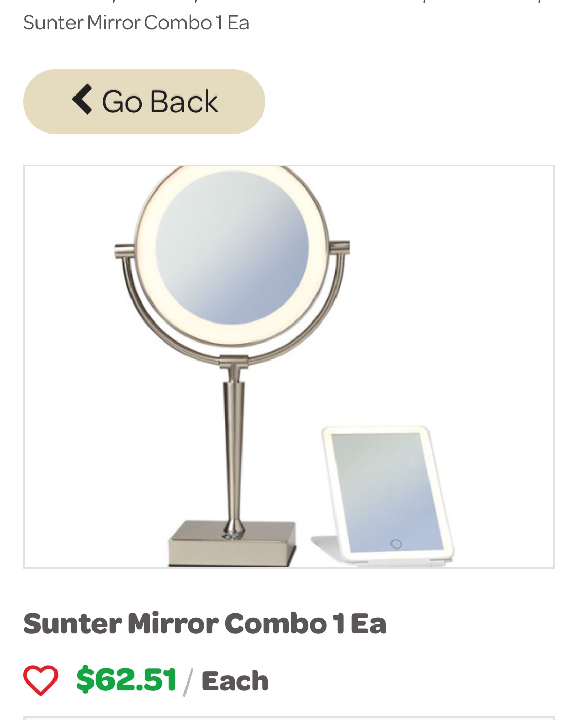SunteR LED Vanity Mirror Set