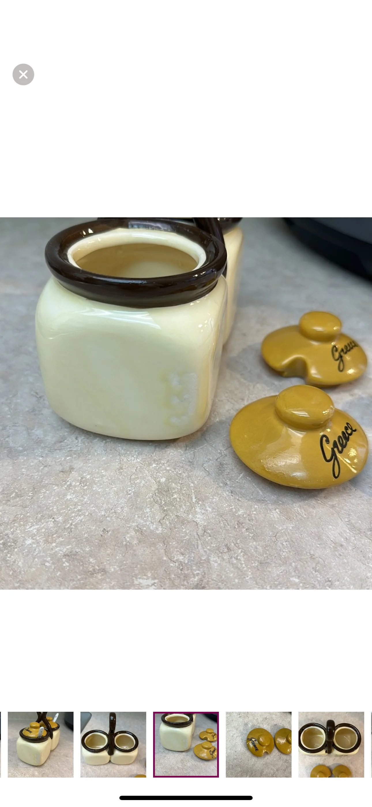 Vintage Jam Caddy with Spoons orange and Cream Double Caddy image indicator(7)