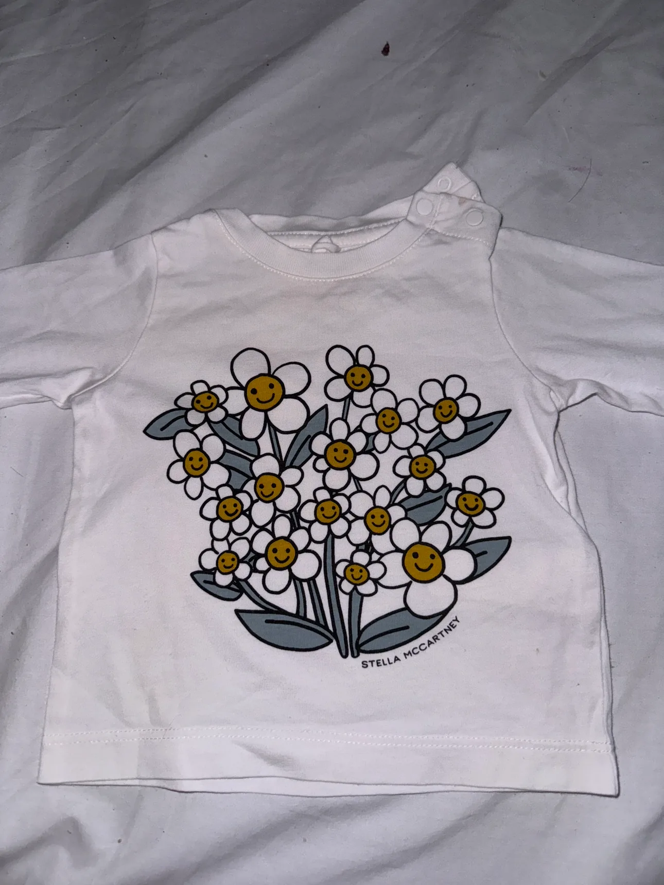 Stella McCartney Kids White Daisy Long Sleeve Shirt thumbnail