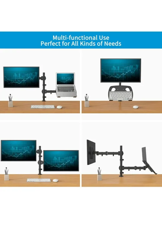 Dual Monitor and Laptop Stand Mount