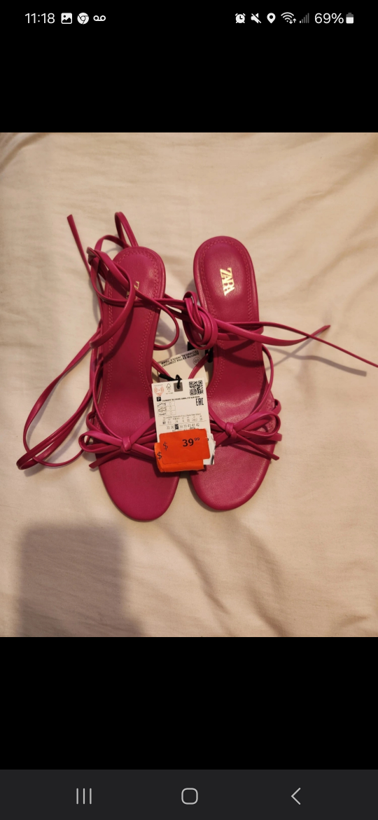 Zara Pink Heels with Wrap around straps - photo 3