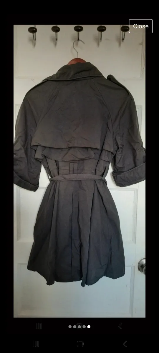 Lily Women's Size Small Black Short Sleeve Trench Coat image indicator(4)