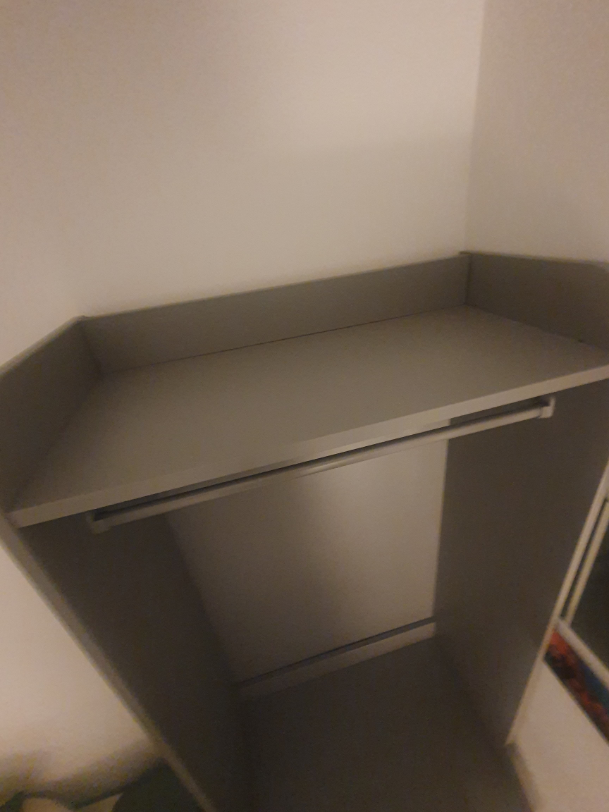 Grey Wardrobe with Shelf and Drawers - photo 3