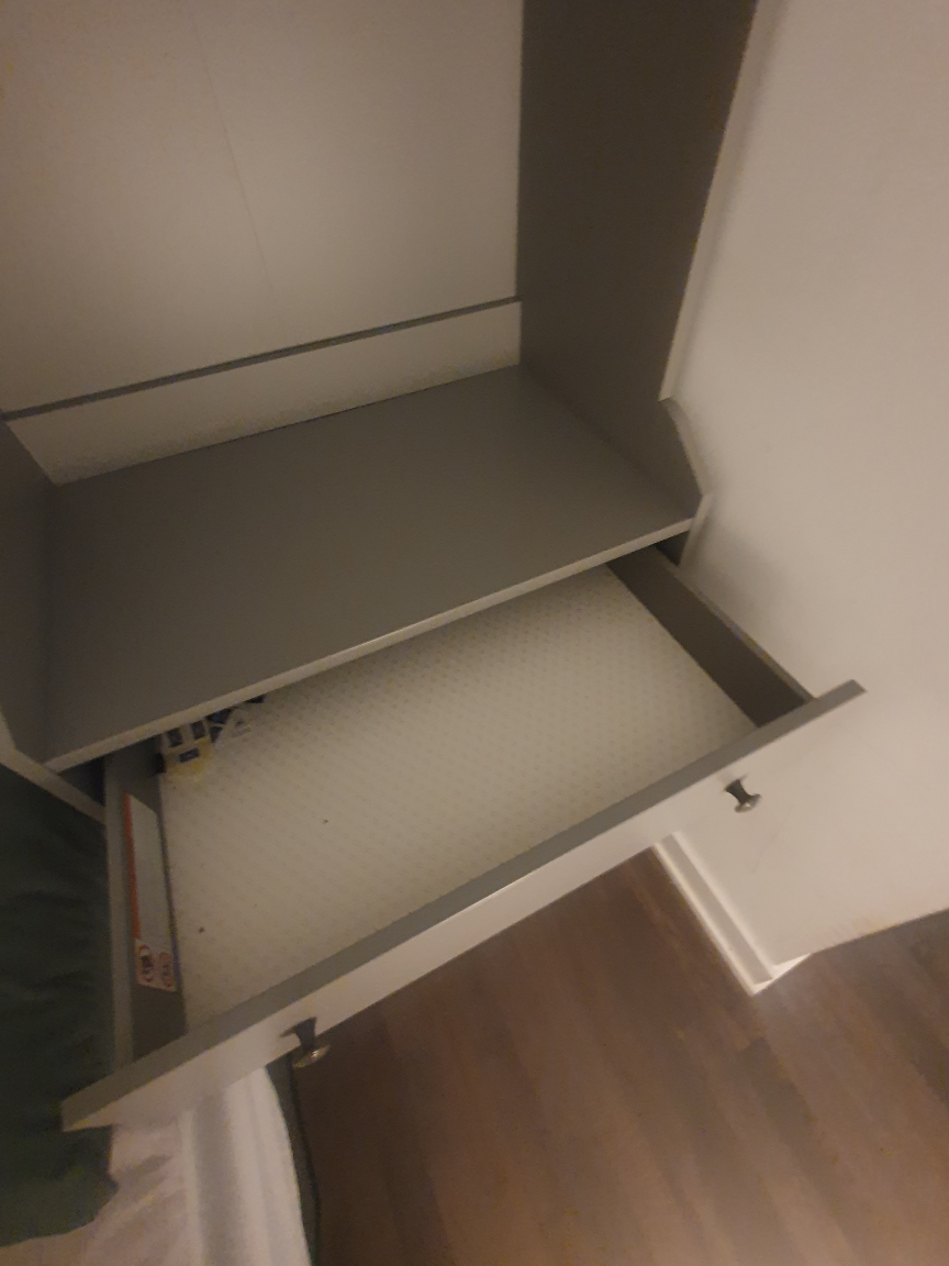 Grey Wardrobe with Shelf and Drawers - photo 4