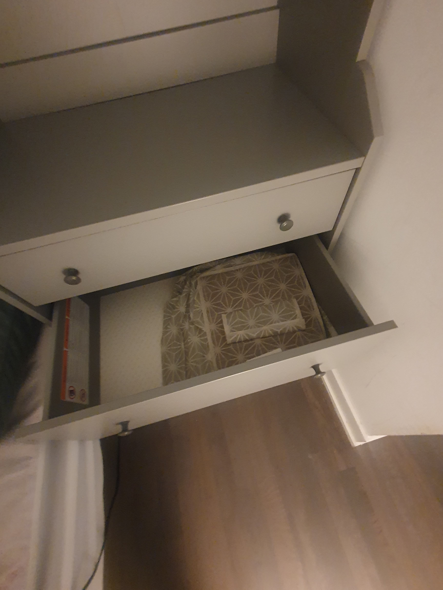 Grey Wardrobe with Shelf and Drawers - photo 5