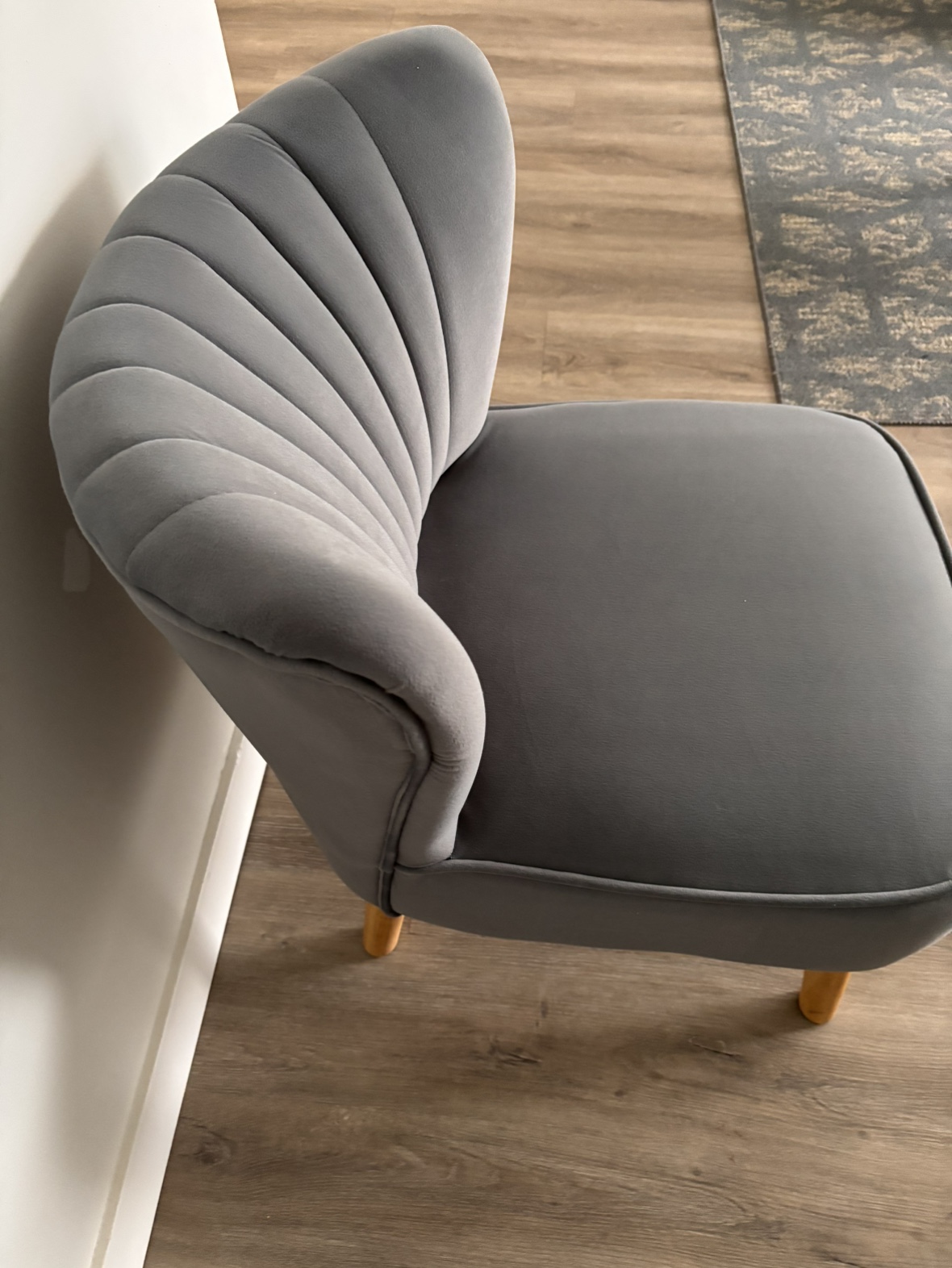 Grey Velvet Accent Chair - photo 2
