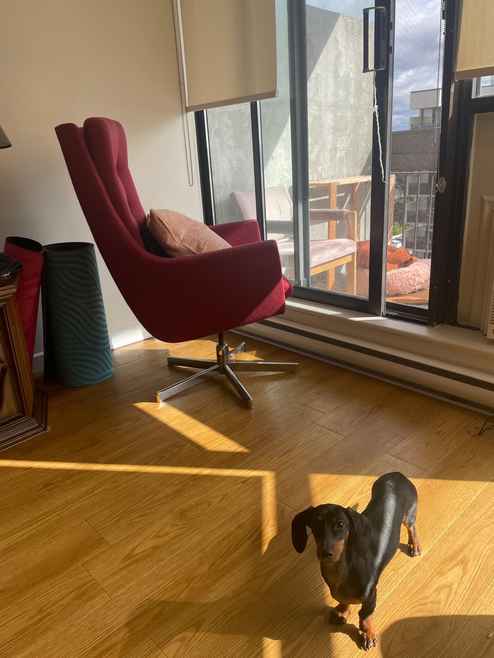 Original MCM Red Swivel Chair - photo 2
