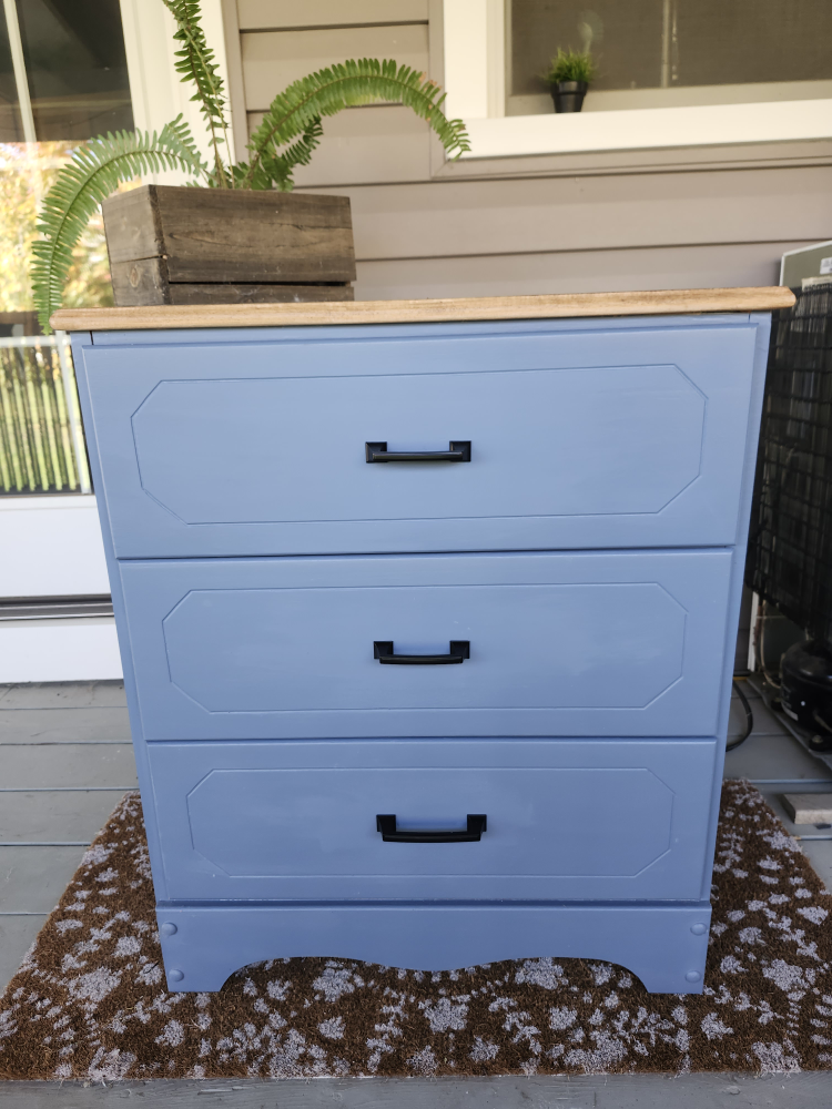 Blue Three Drawer Dresser