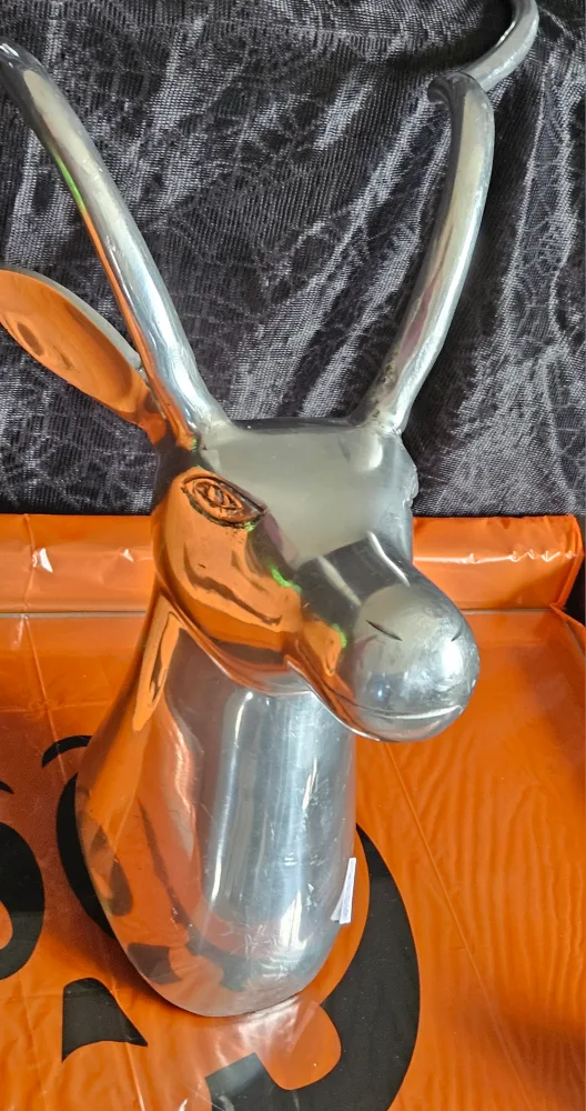 Vintage Polished Aluminum Antelope Wall Mount Head Sculpture image indicator(5)