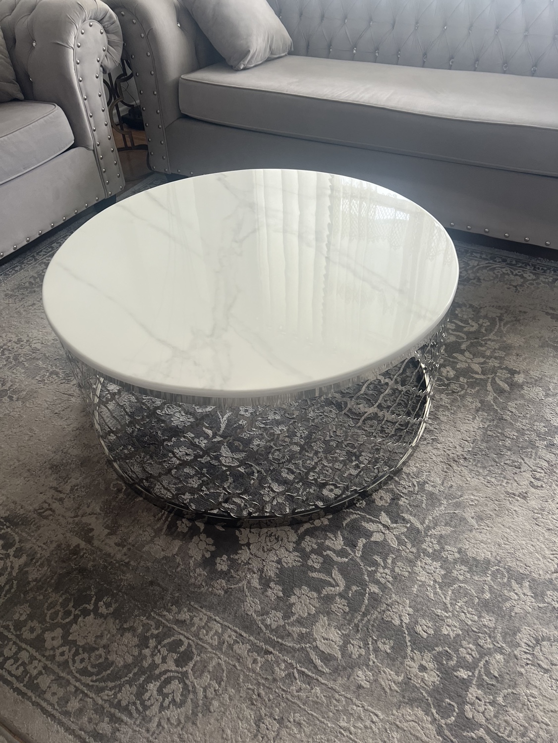 Marble and Metal Coffee Table