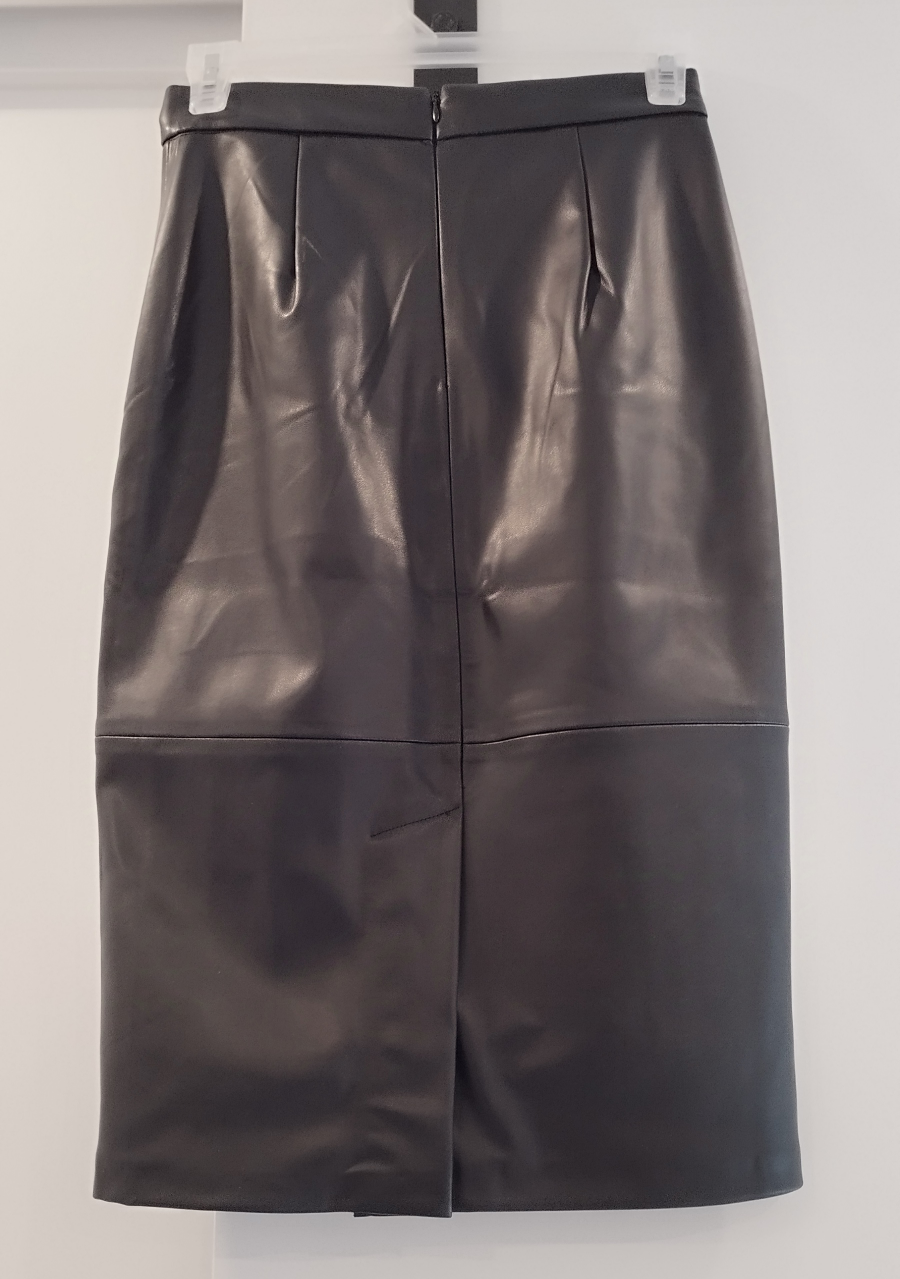 Black Faux Leather Pensil Skirt, XS - photo 2