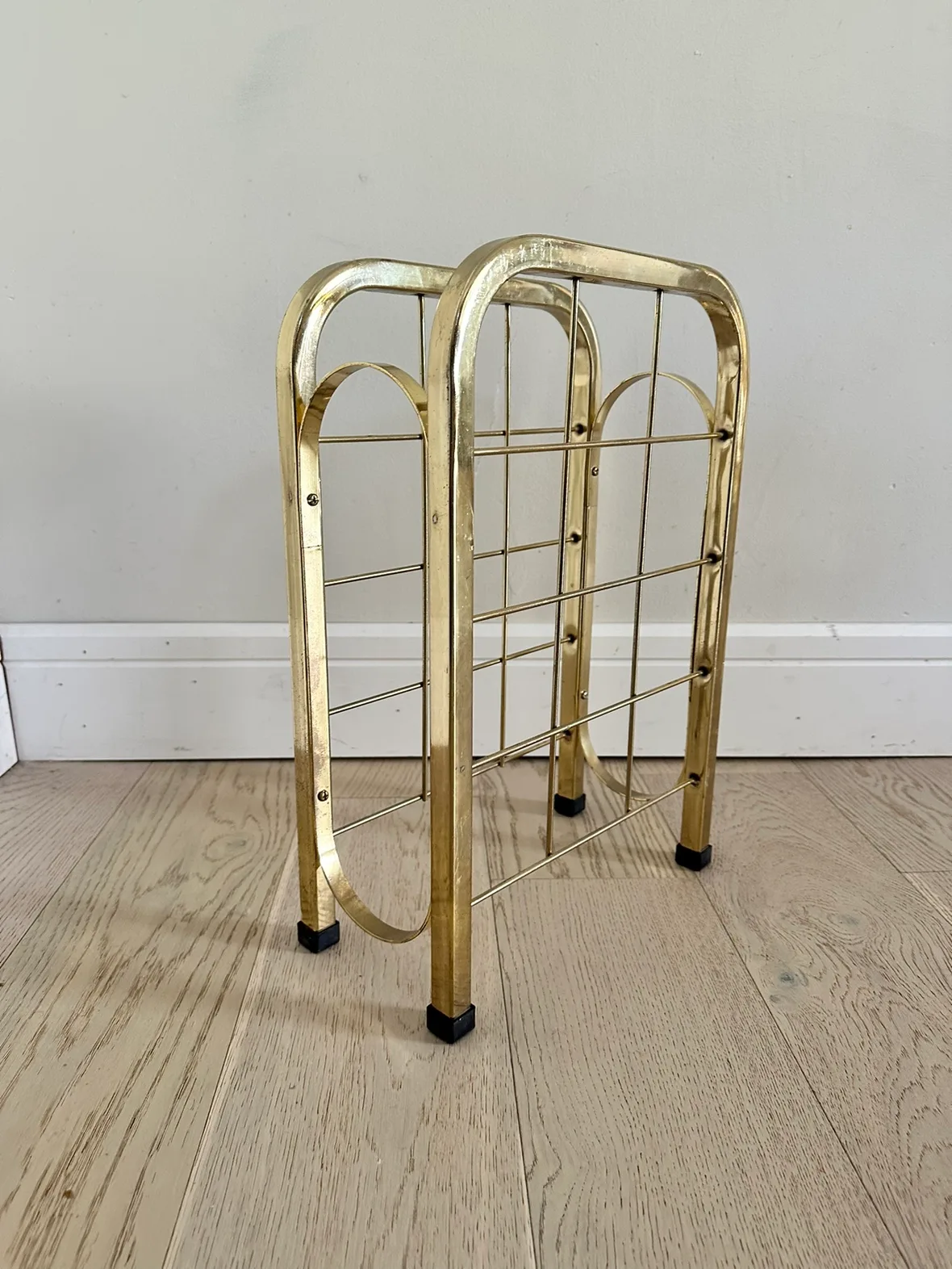 Vintage mid century modern Brass Magazine Rack