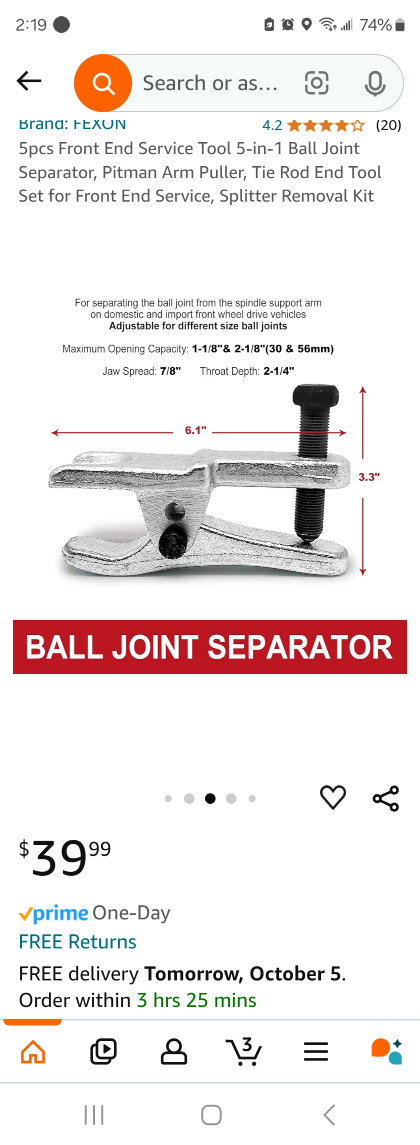 5pcs Front End Service Tool 5-in-1 Ball Joint Separator - photo 4