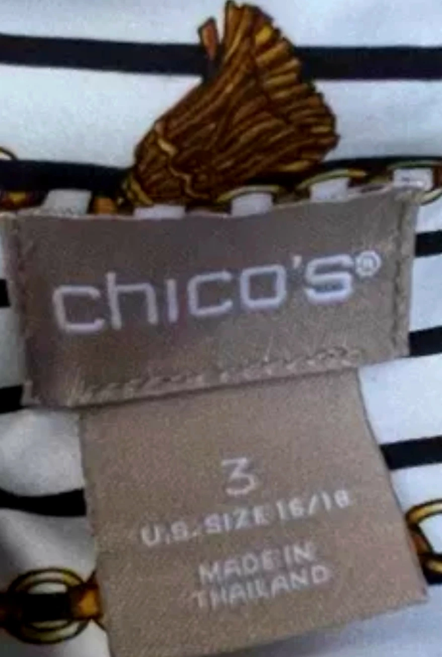 Chicos size 3 / XL Blouse 100% Cotton Beautiful print - photo 3