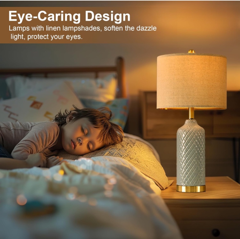 Modern Ceramic Table Lamps with Gold Base - Brand New - photo 4
