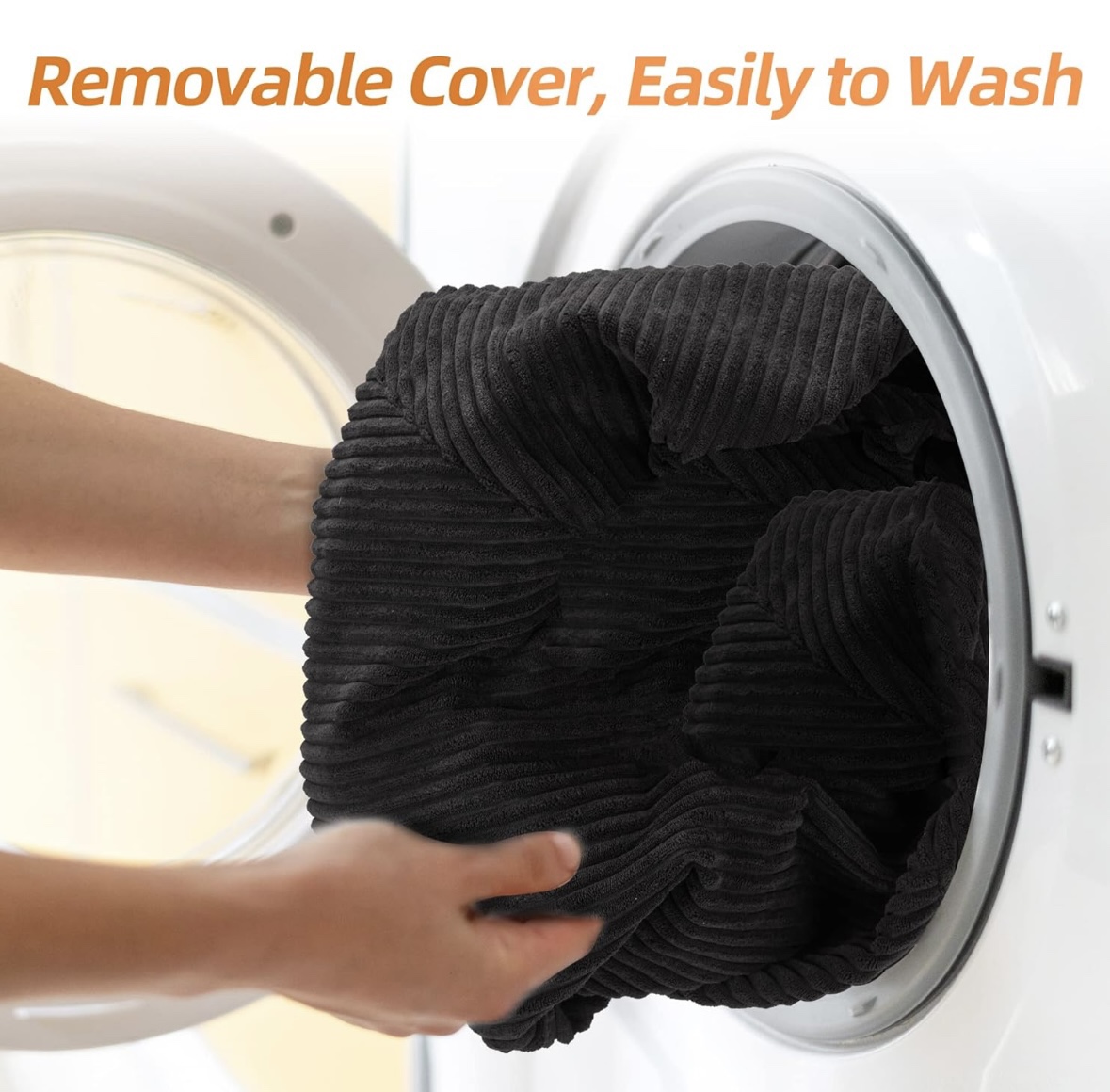 Dark Grey Corduroy Bean Bag Chair - photo 3