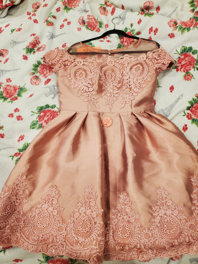 Chi Chi London Dress - Rose Gold- Size UK 14 - photo 3
