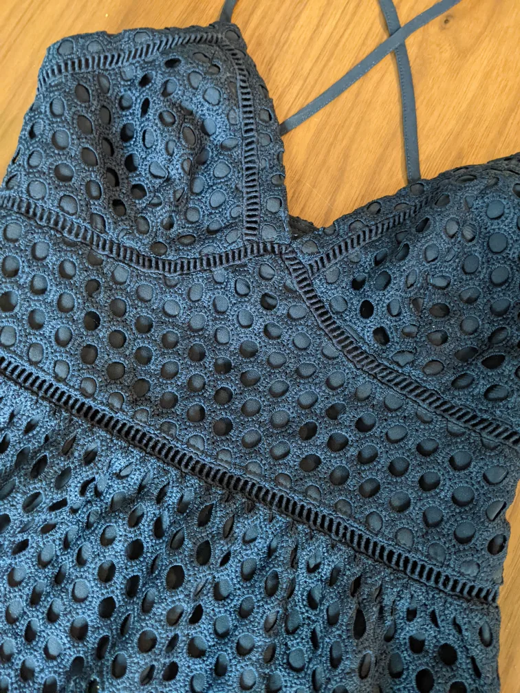 Abercrombie & Fitch Navy Blue Lace Dress image indicator(2)