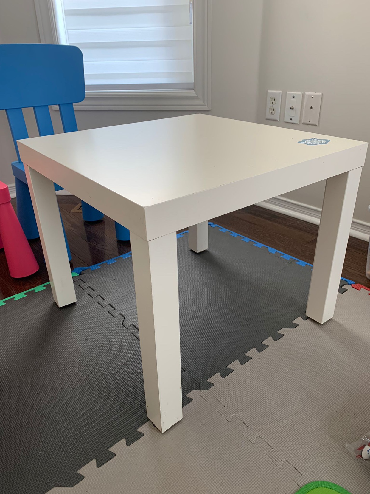 White Kids Table and Two Chairs - photo 2