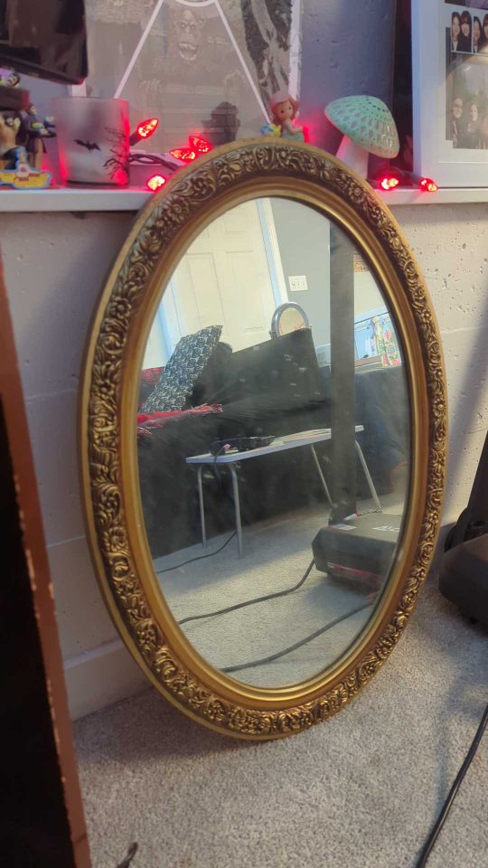 Oval Gold Mirror