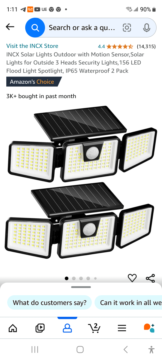 Brand new 2 pack Solar light outdoor with motion sensor