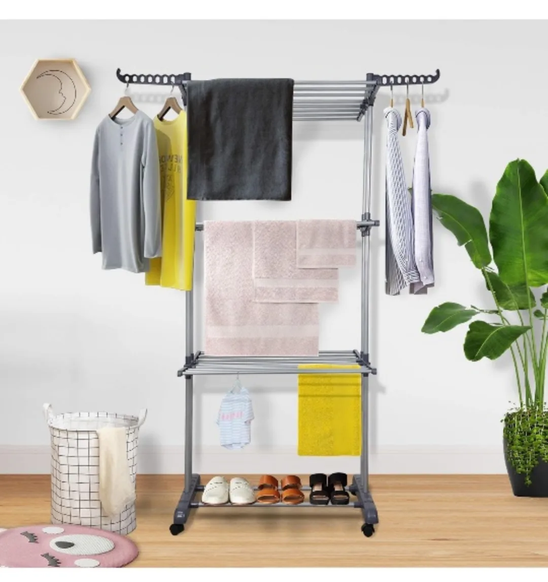 Clothes Dryer and hanger stand with wheels image indicator(3)