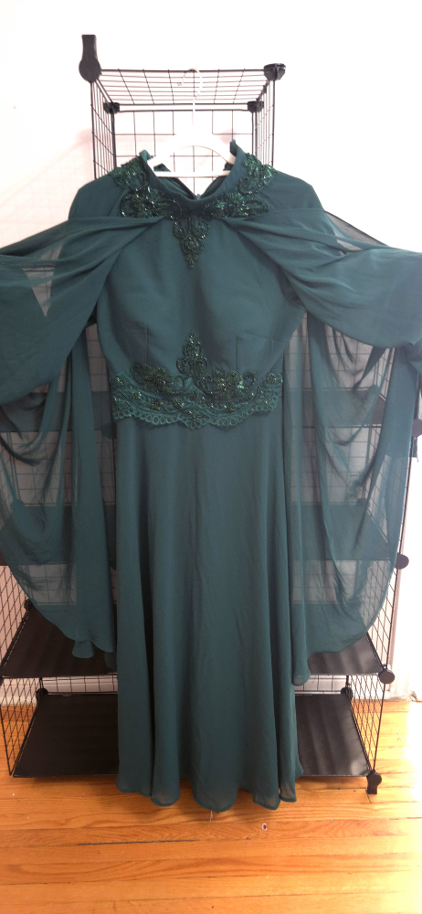 Emerald Green Abaya with Cape