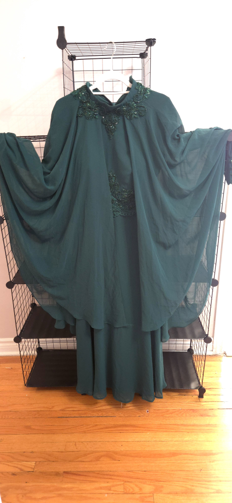 Emerald Green Abaya with Cape - photo 2