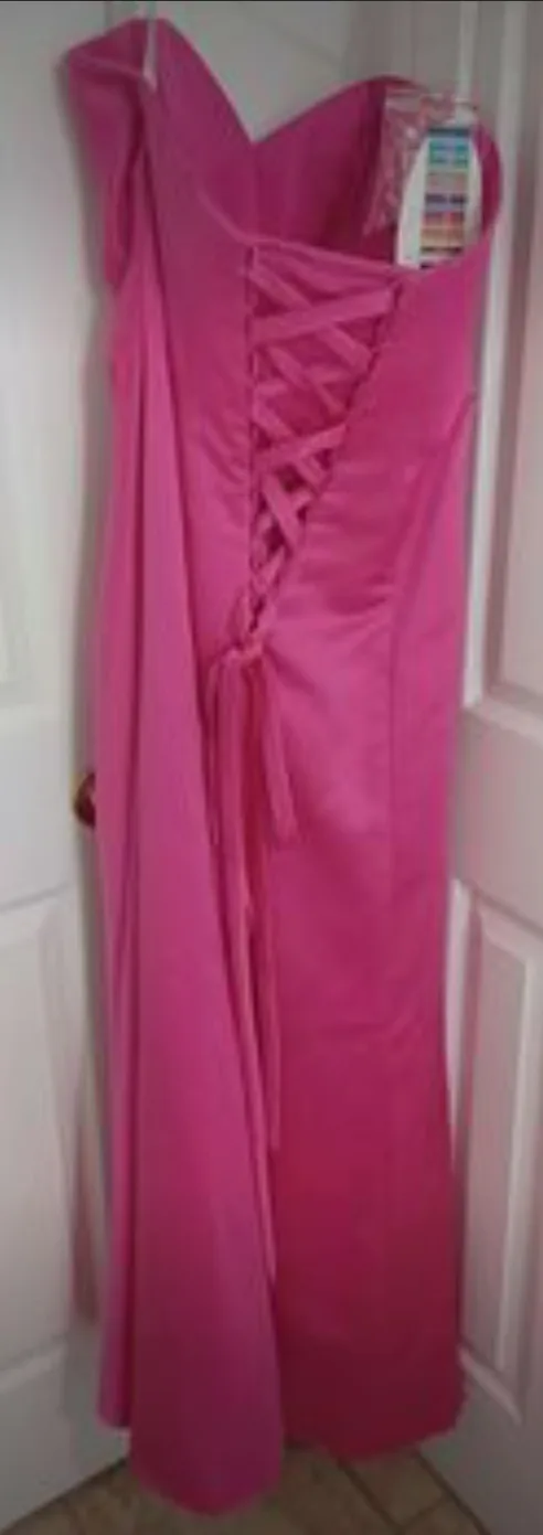 Pink Satin Bridesmaid Dress image indicator(2)