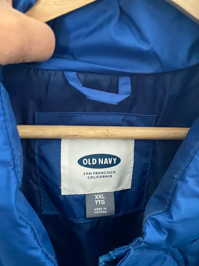 Old Navy Blue Puffer Jacket - Men’s size XXL image indicator(3)