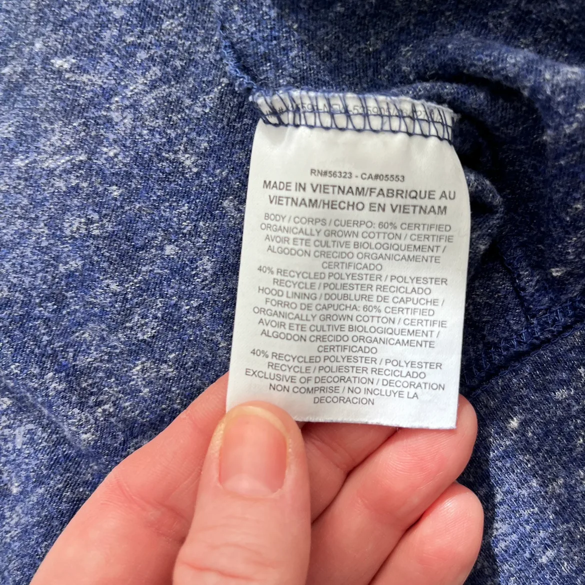 Nike Zip Up Drawstring Heathered Blue Hoodie Size Small image indicator(6)