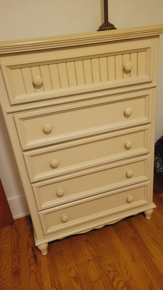 Cream Nightstand and Dresser Set thumbnail
