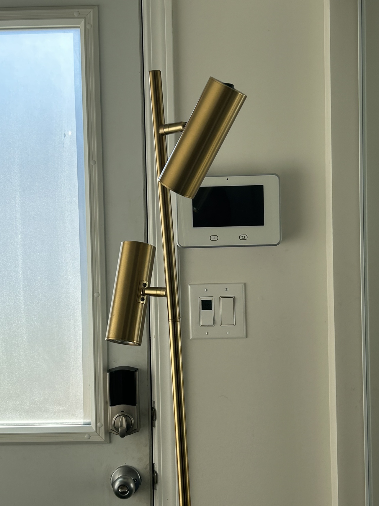 Gold Floor Lamp with Marble Base - photo 2
