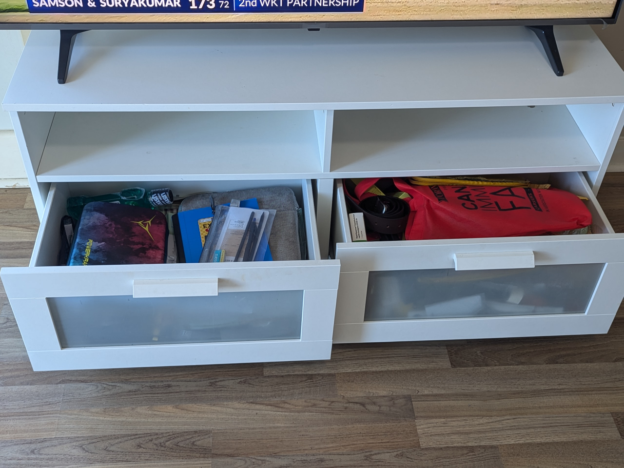 White TV Stand with ample of storage and stylish