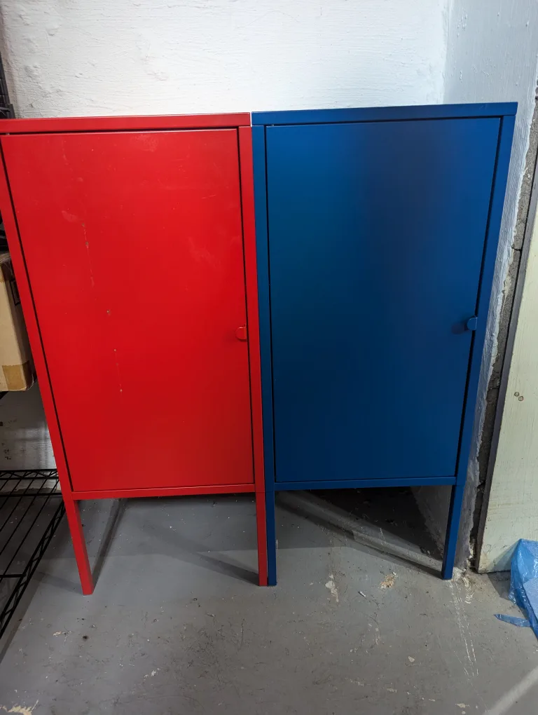 Metal Cabinet Set - Red & Blue thumbnail