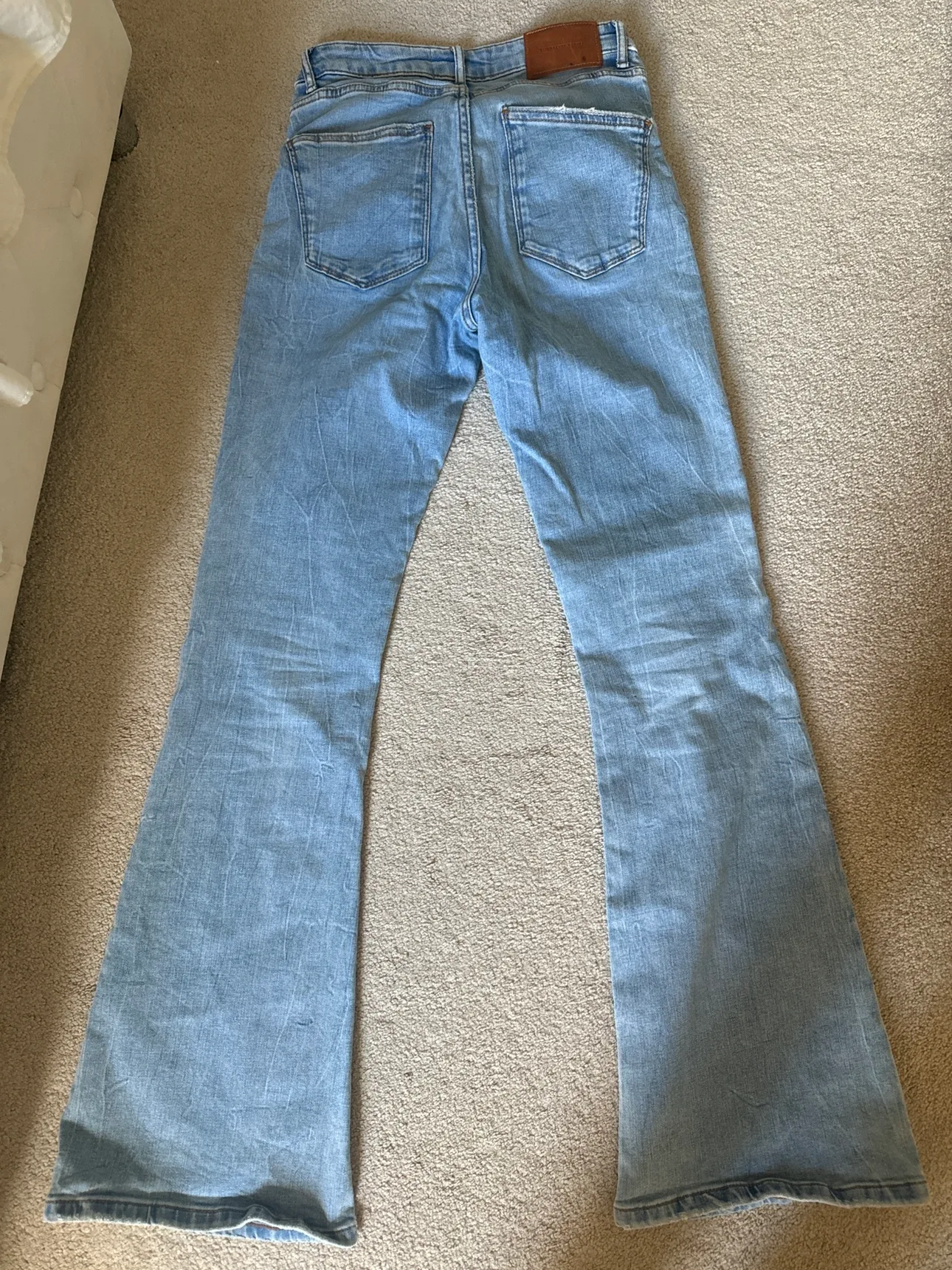 Zara Light Wash Flare Jeans image indicator(2)
