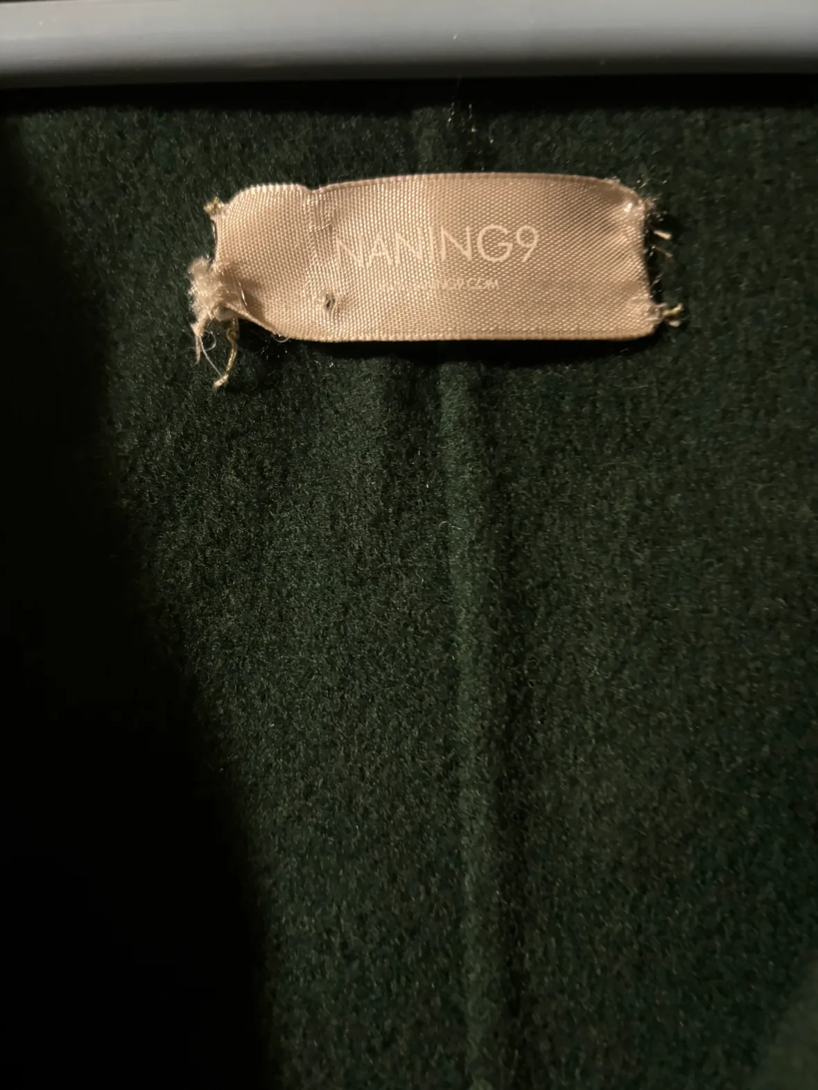 Wool Green Hooded oversized Coat with Belt One Size image indicator(3)