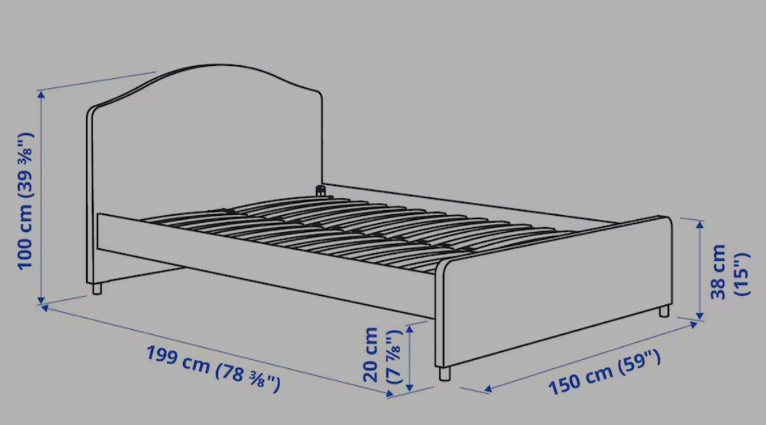 Bed Frame Hauga IKEA, full/double - photo 2