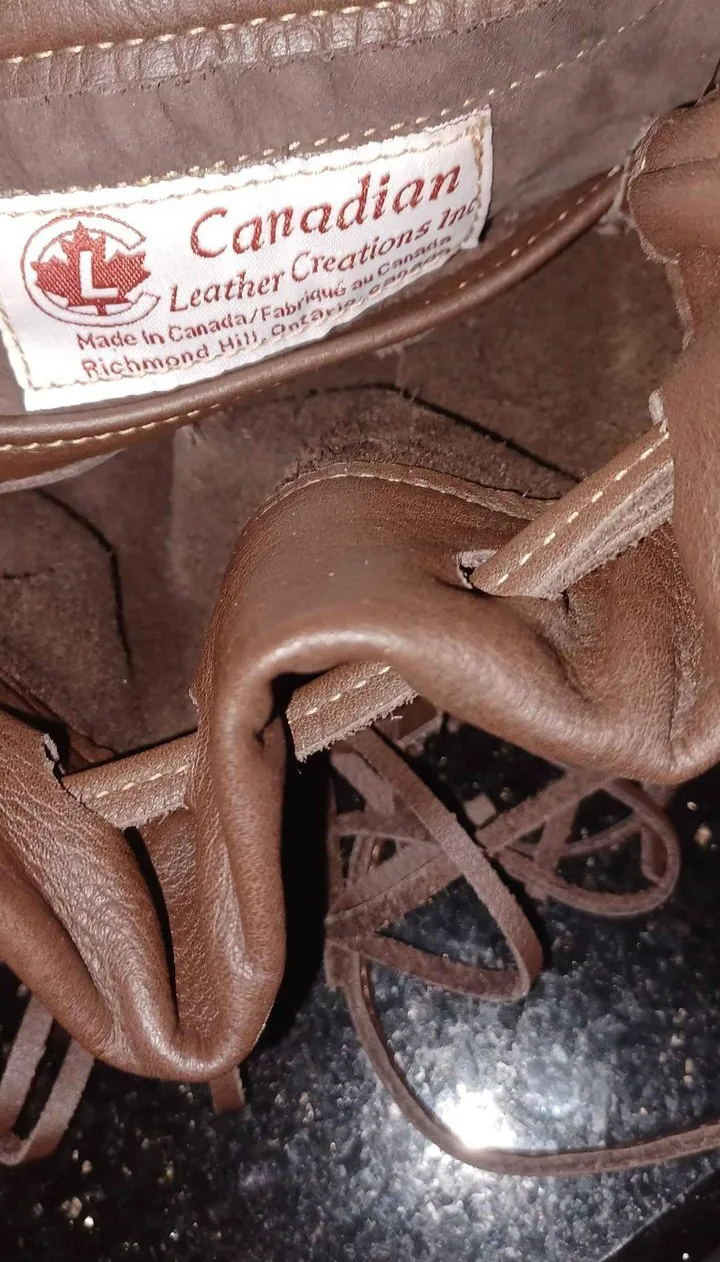 Canadian Leather Creations Brown Leather Fringe Bag image indicator(2)