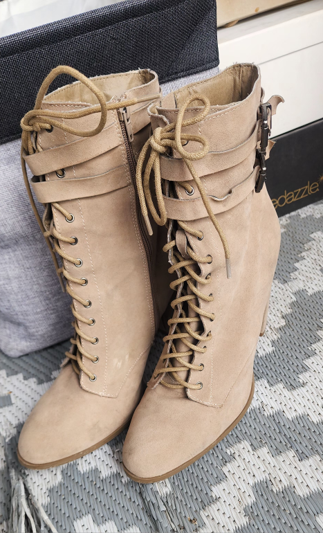 Tan Suede Buckle Ankle Boots - Size 11 - photo 4
