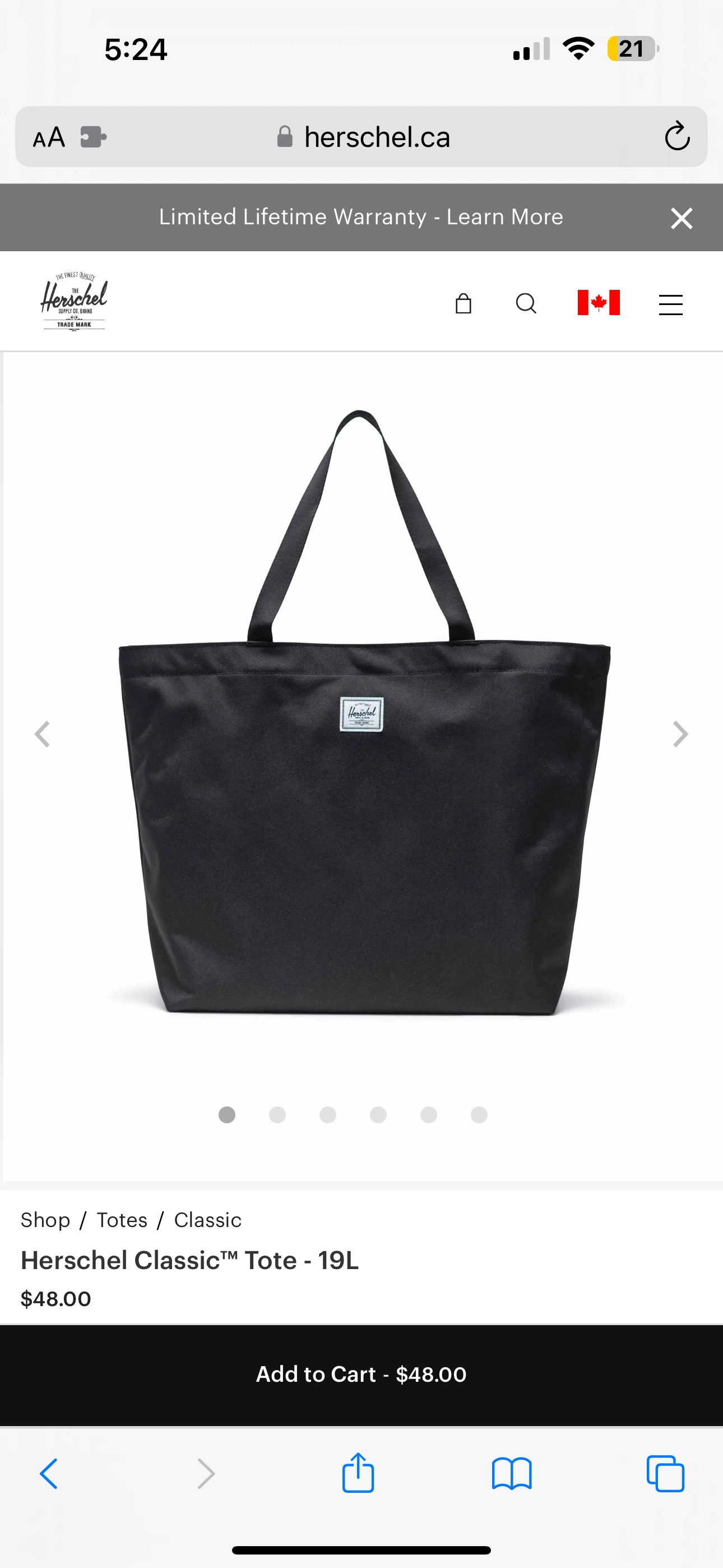 Herschel Classic Tote Bag