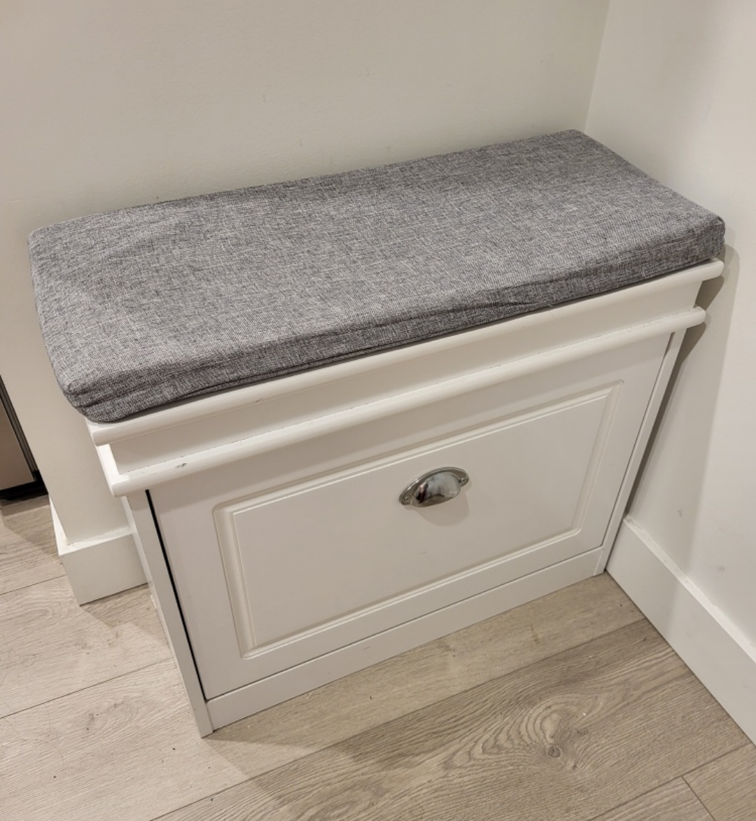 White Shoe Storage Bench - photo 2