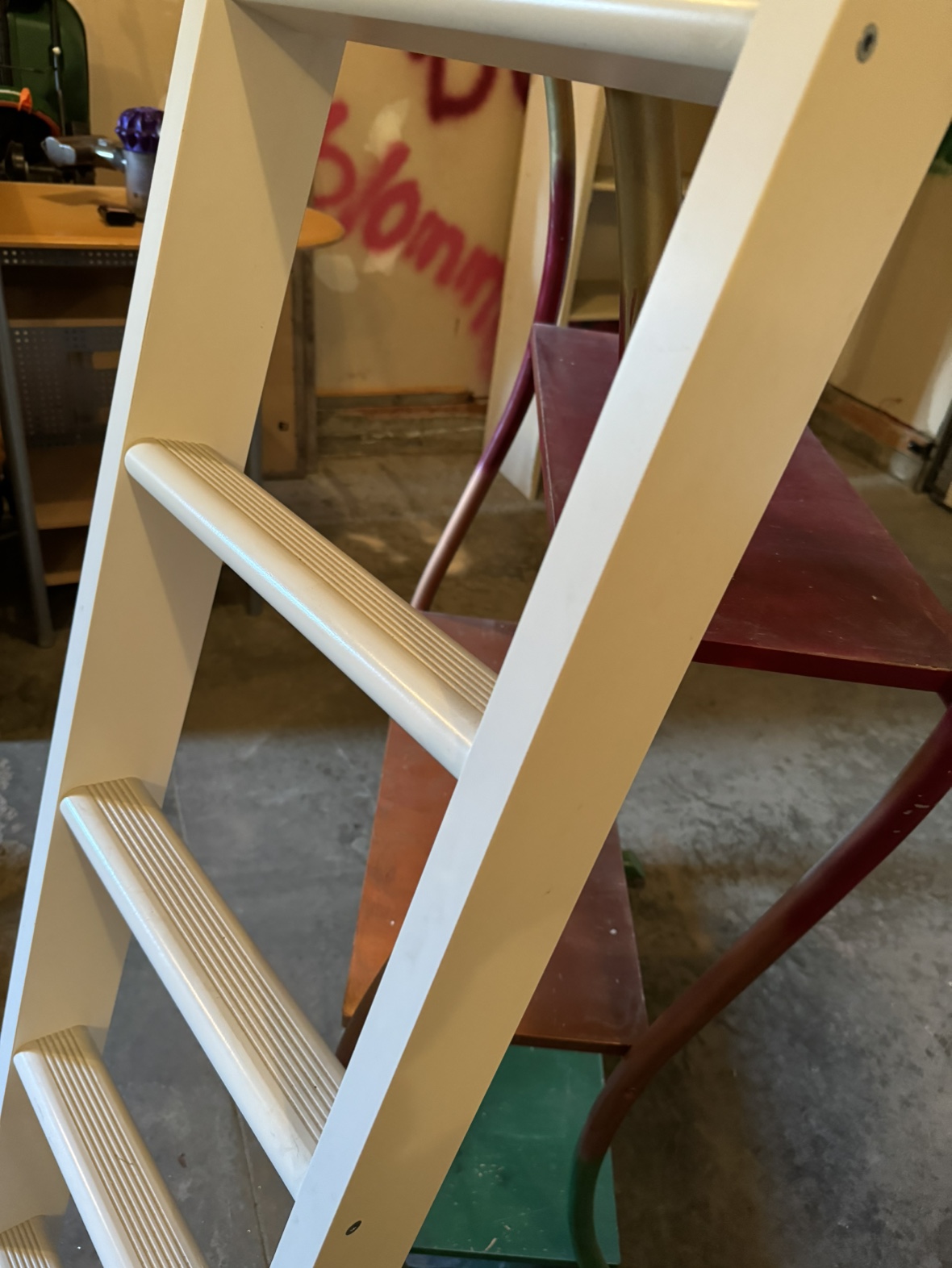 White Loft Bed Ladder