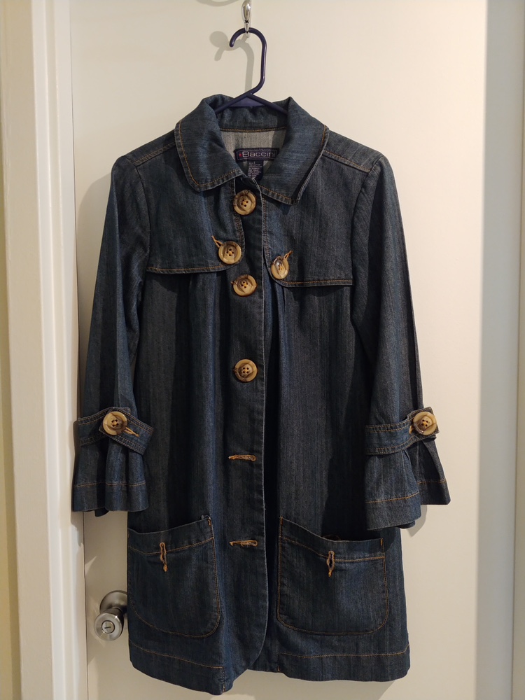 Fall Denim Trench Coat. Size S.