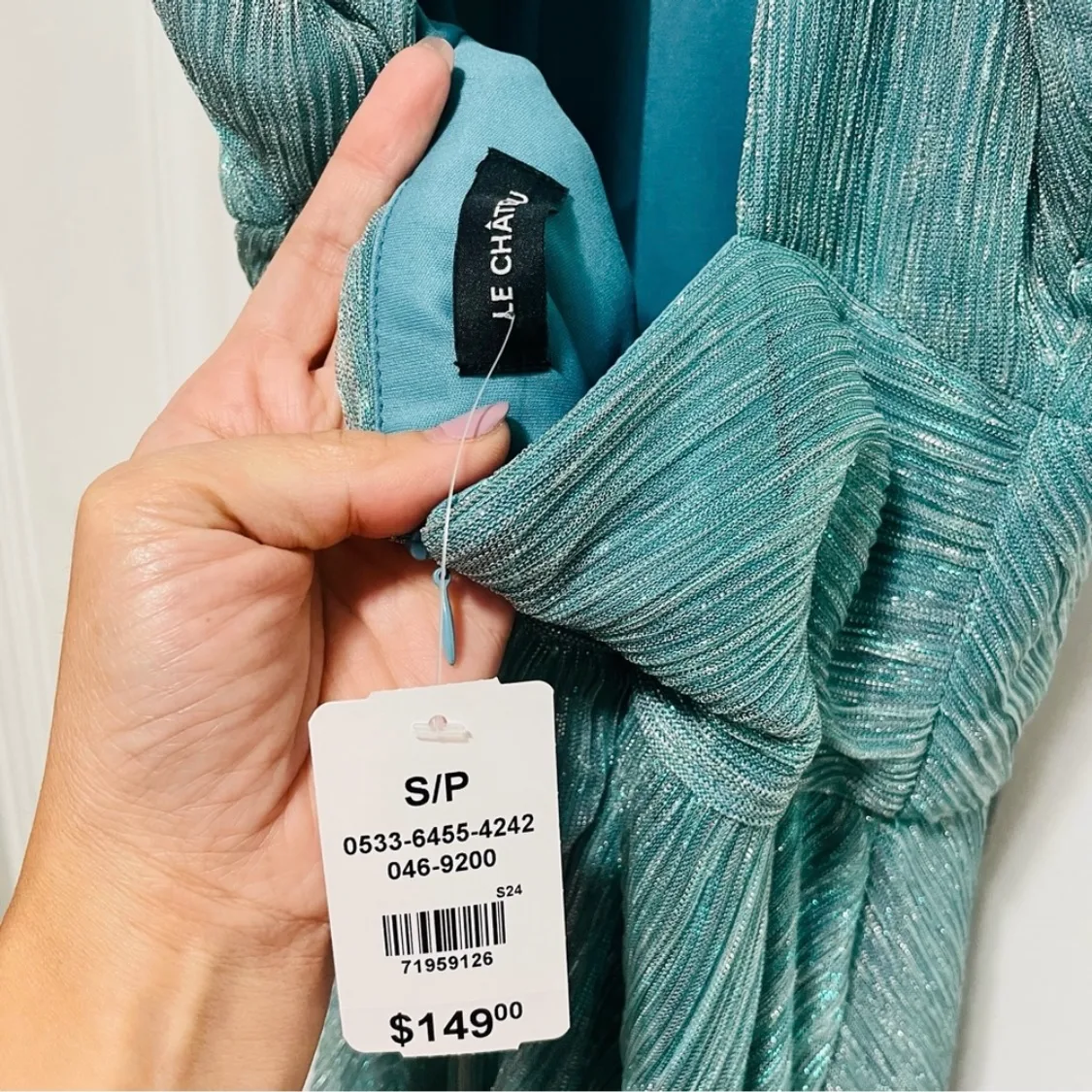 Aqua Blue Halter Neck Long Formal Dress image indicator(9)