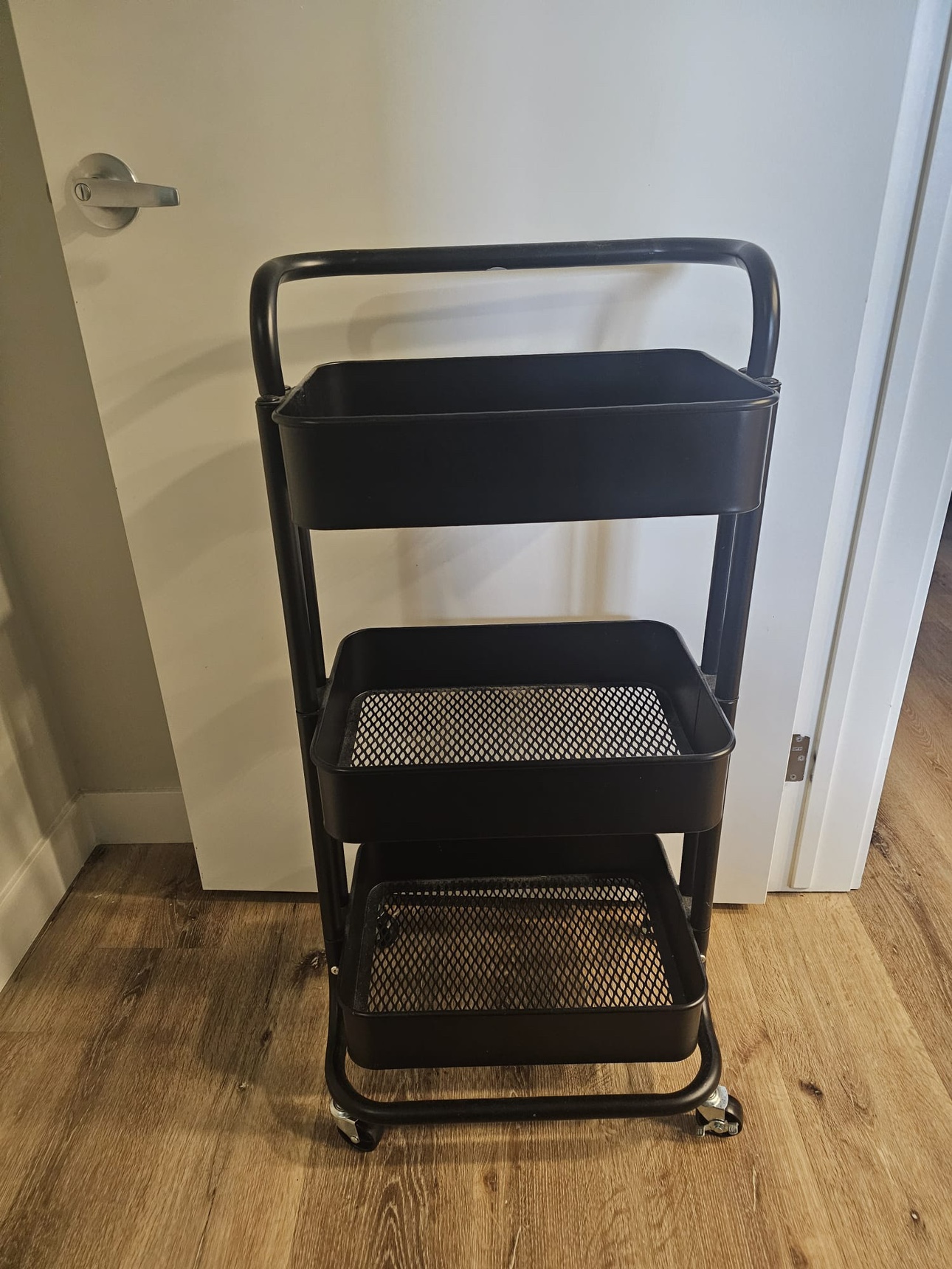 Black 3-Tier Rolling Utility Cart