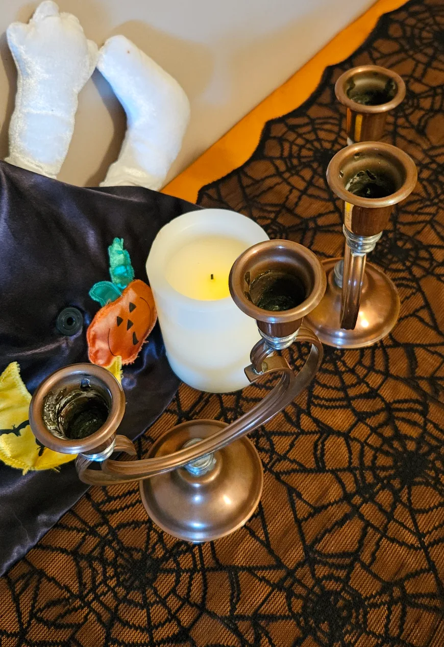 Vintage Venetian Copper Candelabras with Pewter Accents 🕯 image indicator(4)