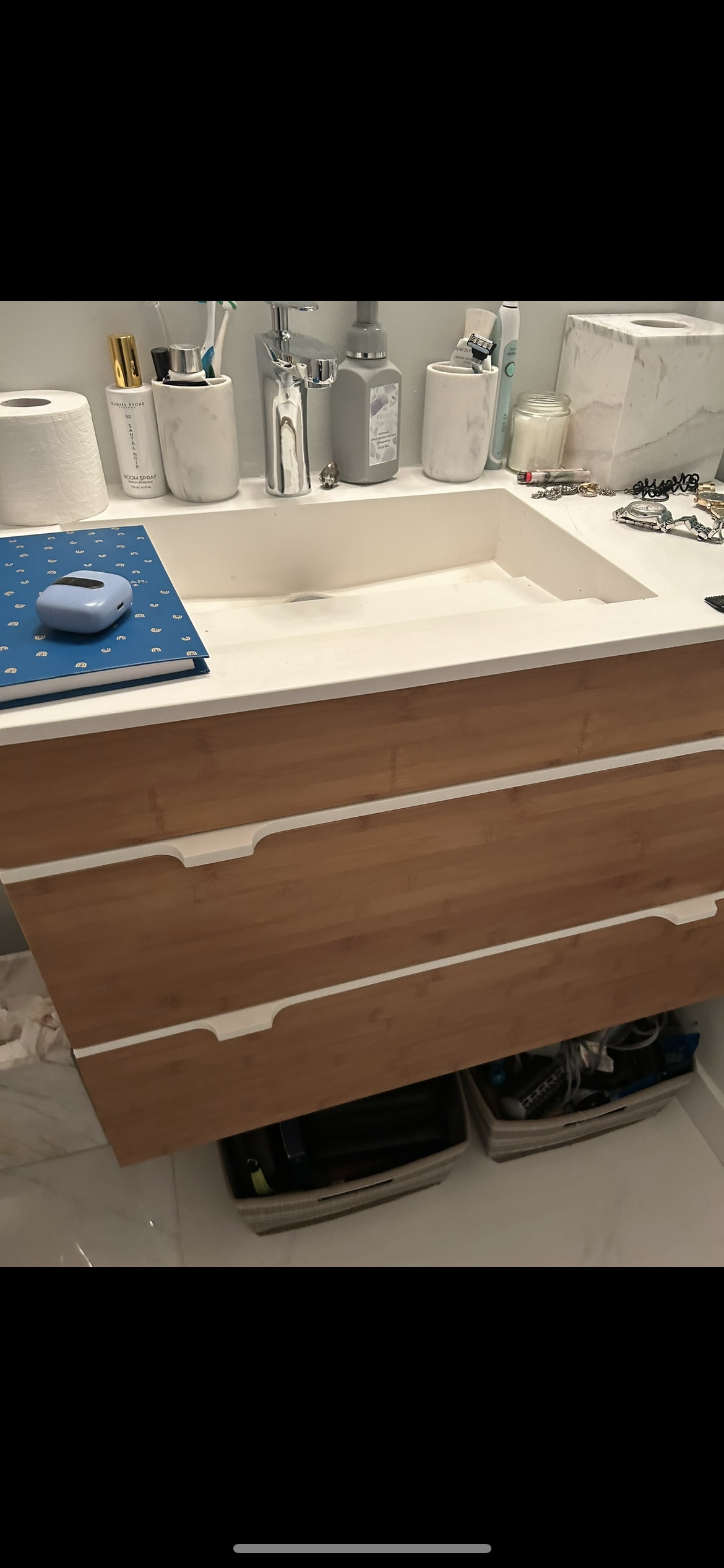 31.5” Teak wood modern floating bathroom vanity - photo 4