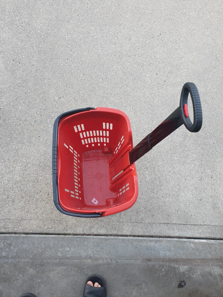 Red Shopping Cart With Wheels - photo 3
