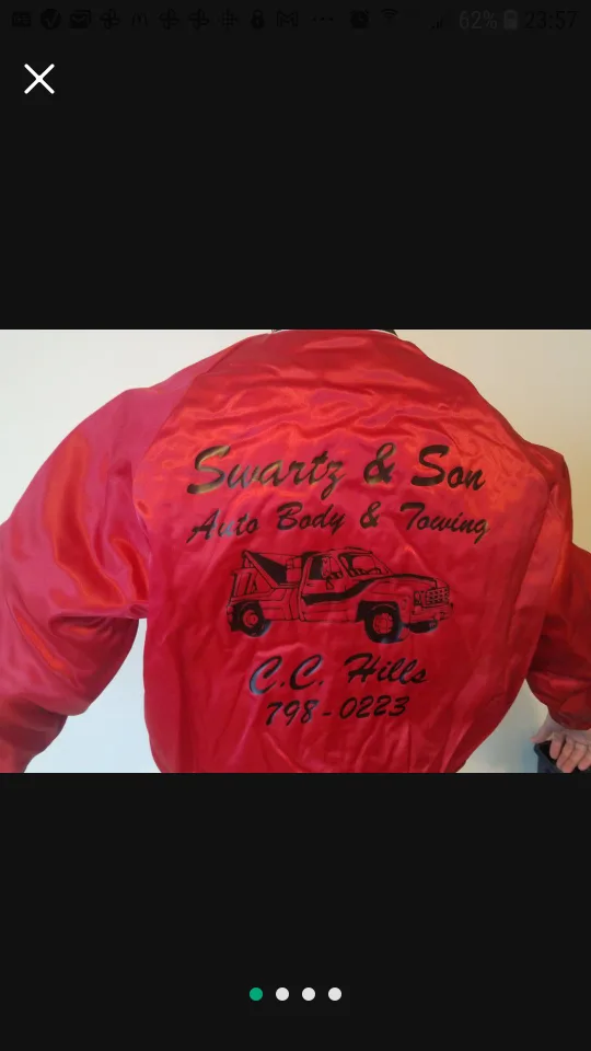 Vintage Red Satin Bomber Jacket with Name Frank image indicator(6)